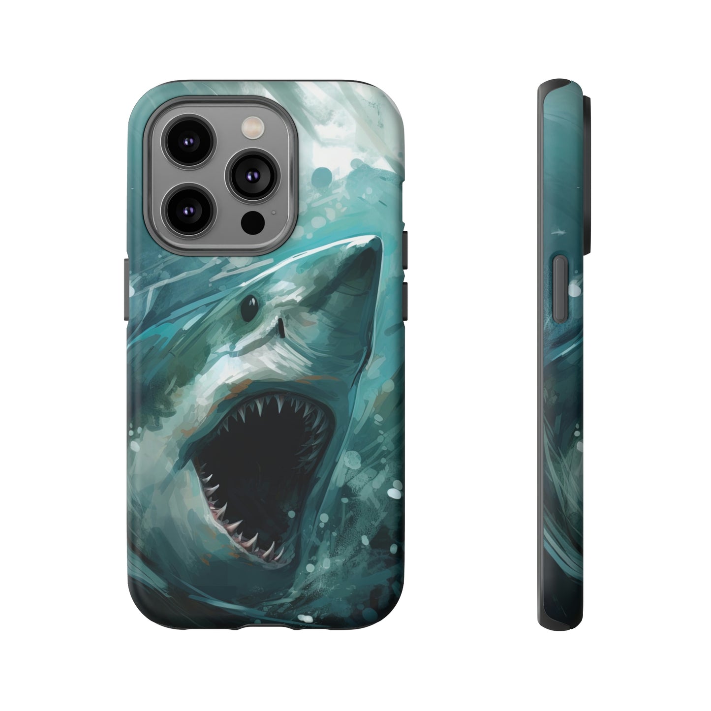 Front View of Shark Attack  Tough iPhone Case