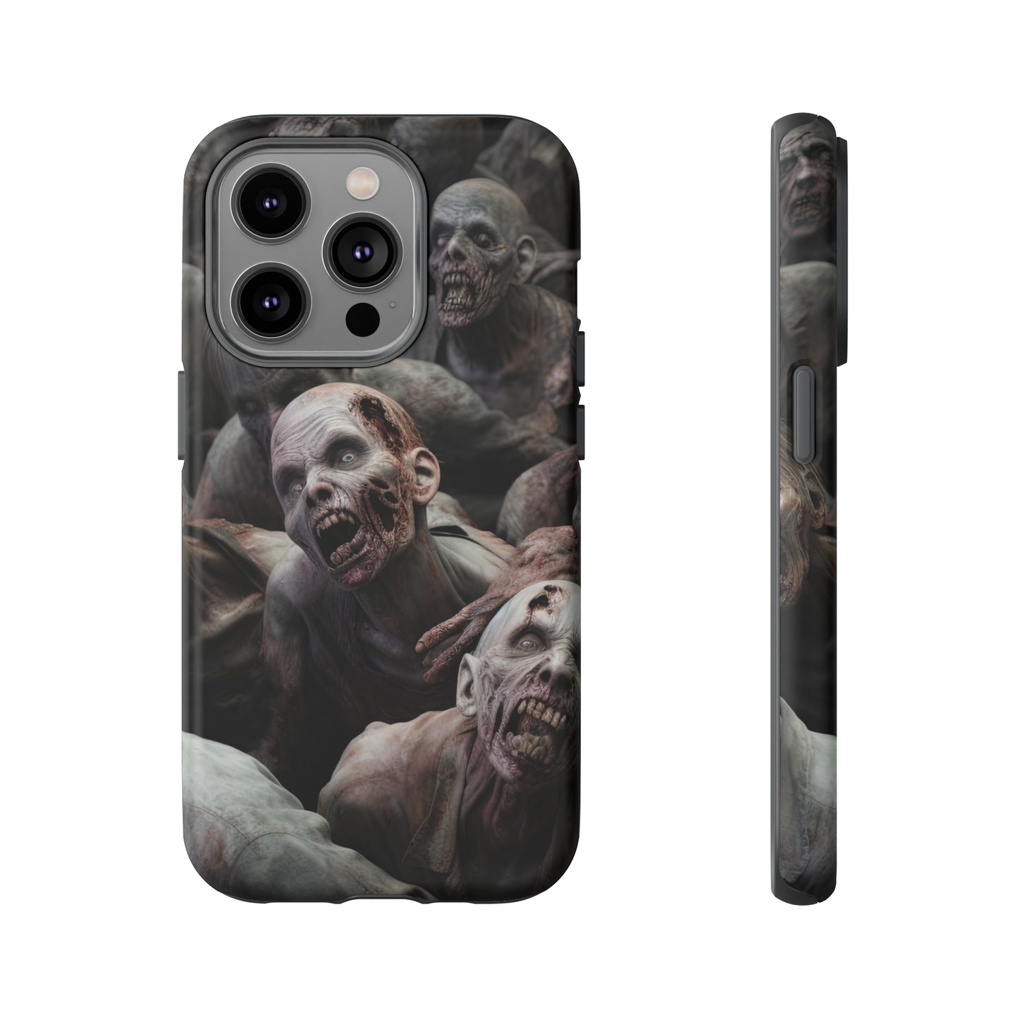 Front View of Horde of Zombies Tough iPhone Case