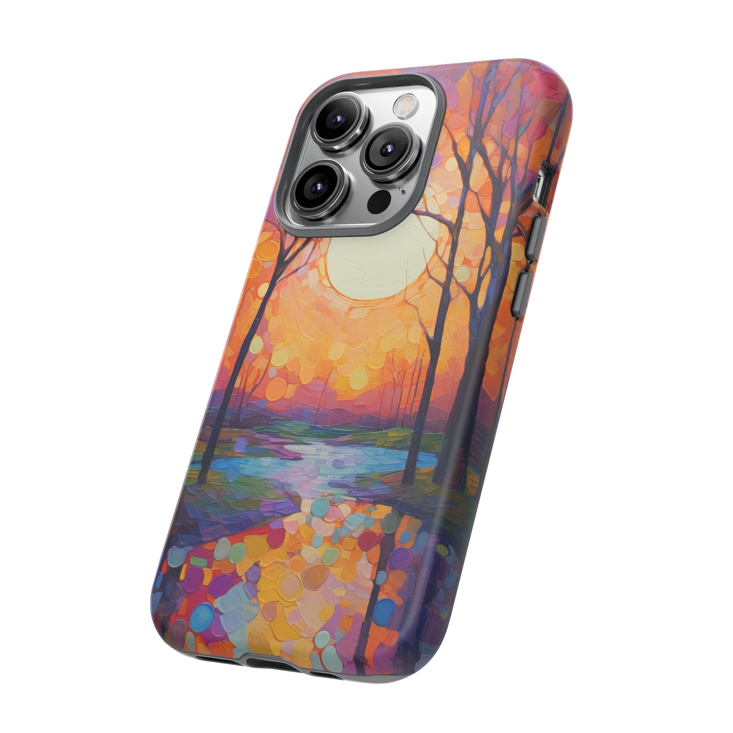 Side View of Colorful Stream and Trees Tough iPhone Case