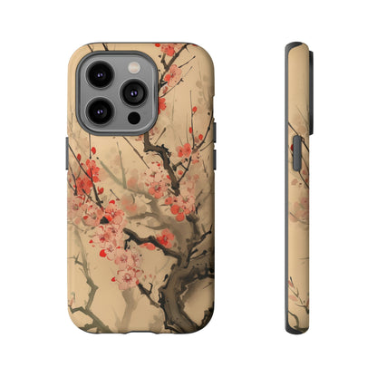 Front View of Cherry Blossom Tough iPhone Case