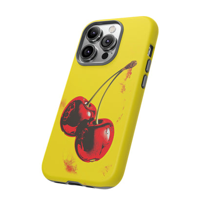 Side View of Pop Art Cherry Tough iPhone Case