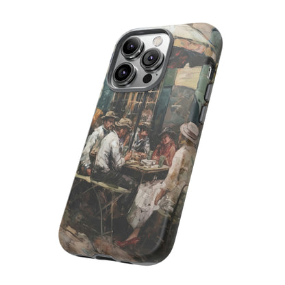 Side View of French Café Tough iPhone Case