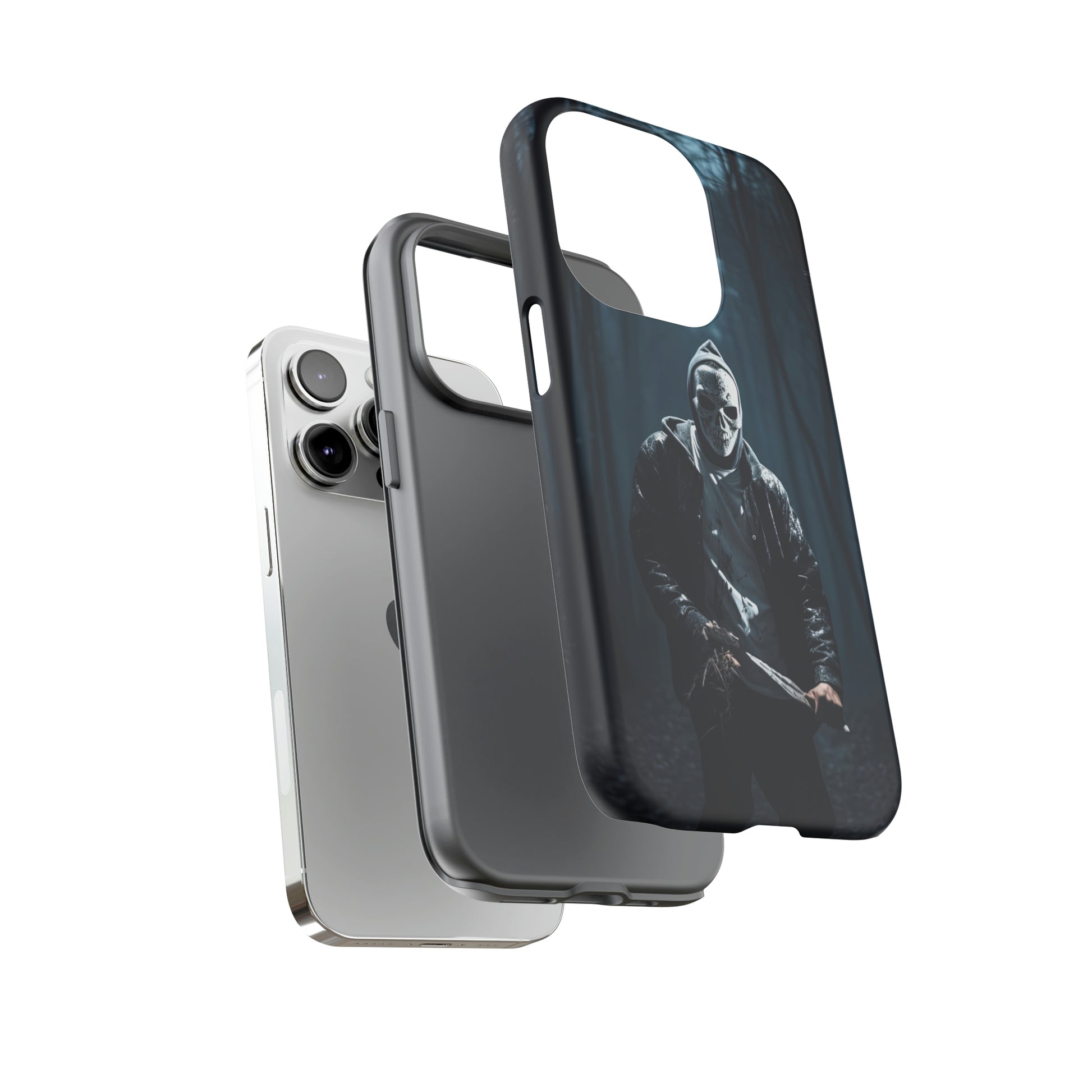 Dual Layer View of Slasher in Forest Tough iPhone Case