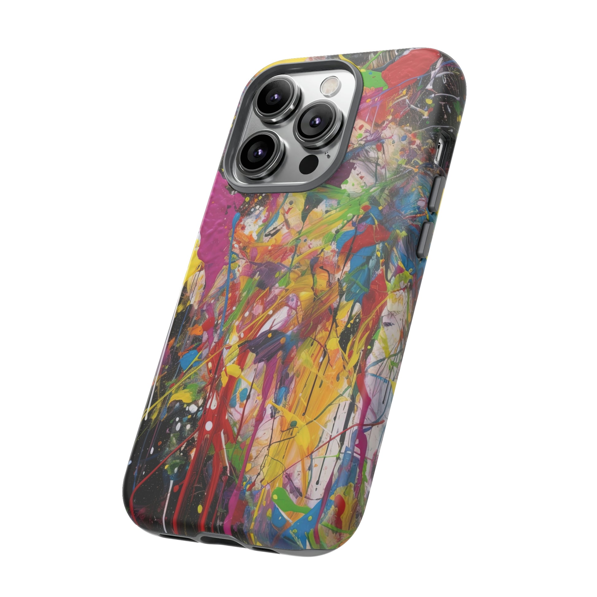 Side View of Splatter Painting Tough iPhone Case