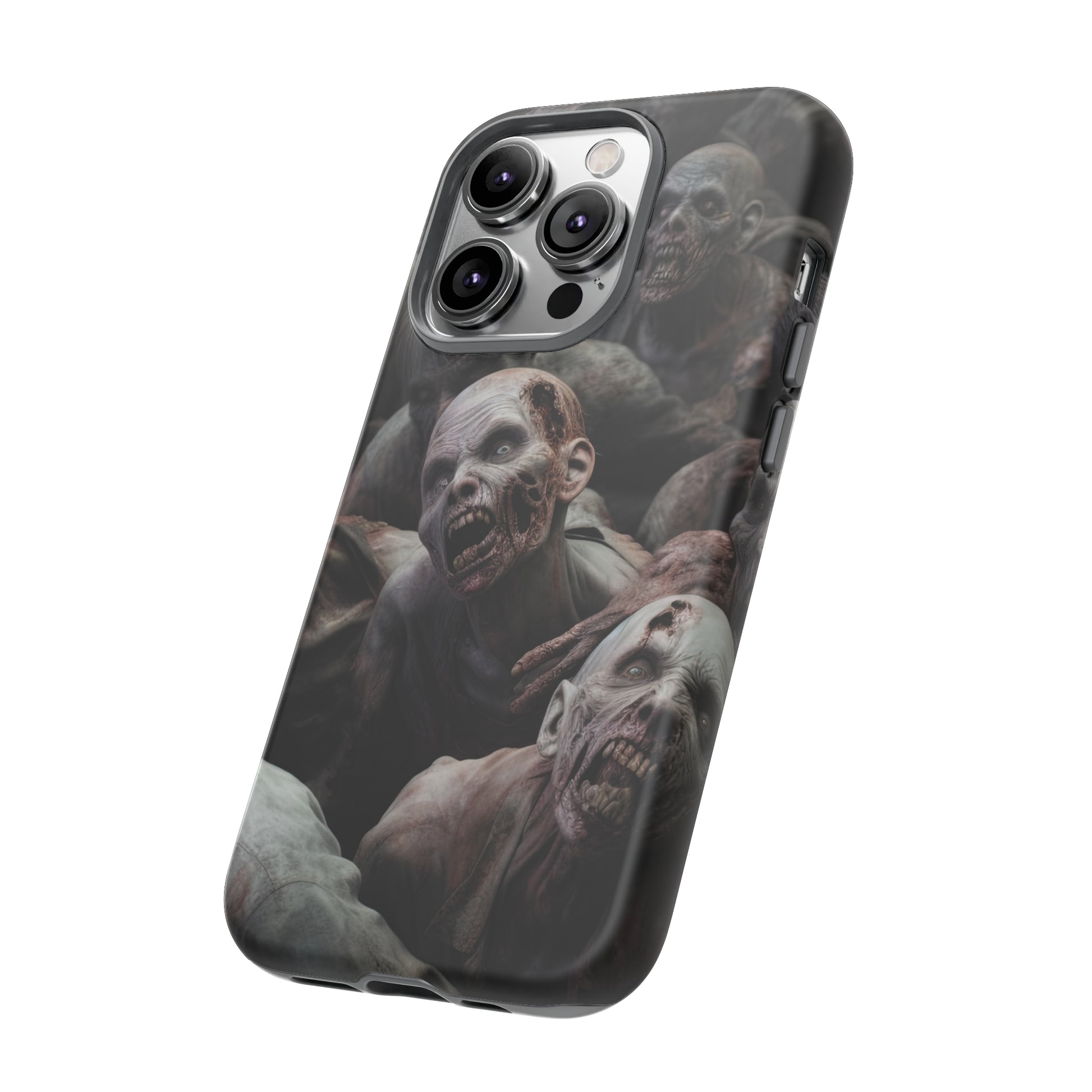 Side view of Horde of Zombies Tough iPhone Case